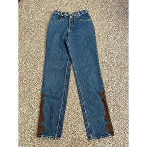 Lawman Jeans Womens Sz 9 Studded High Rise Denim Cowboy Rodeo Western Bootcut